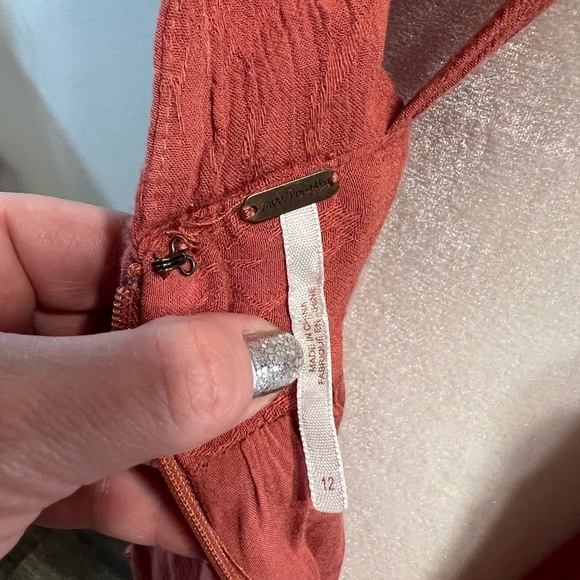 FREE PEOPLE 12 jumpsuit short rayon viscose sleeveless Cross On Back - Picture 11 of 12